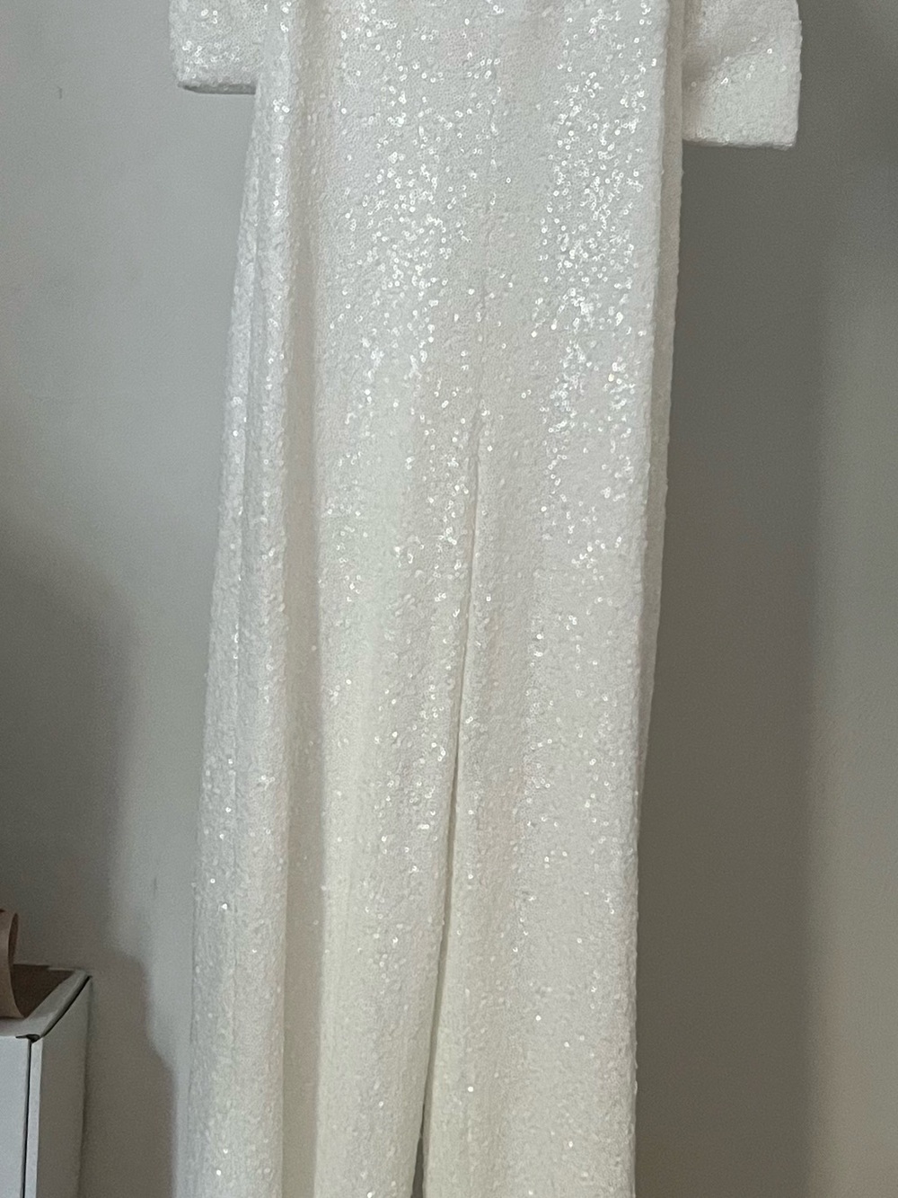 Lulu's White Sequin Jumpsuit
